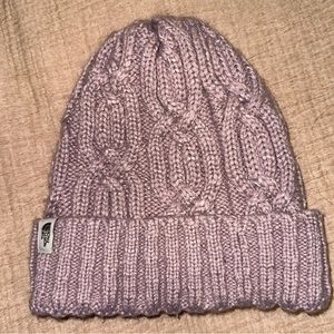 The North Face purple fleece lined knit beanie hat